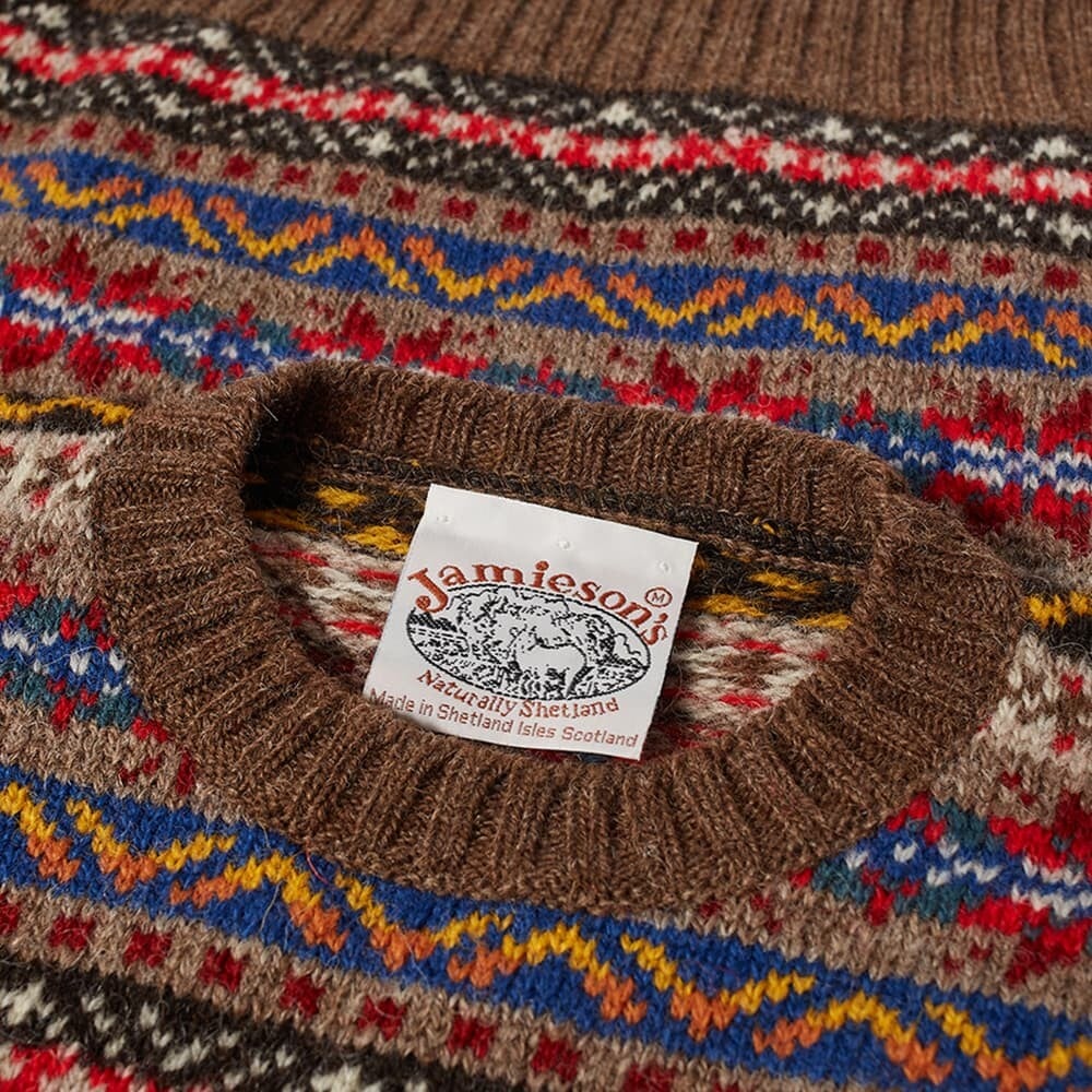 

Джемпер Jamieson's of Shetland Fair Isle Crew, Коричневый