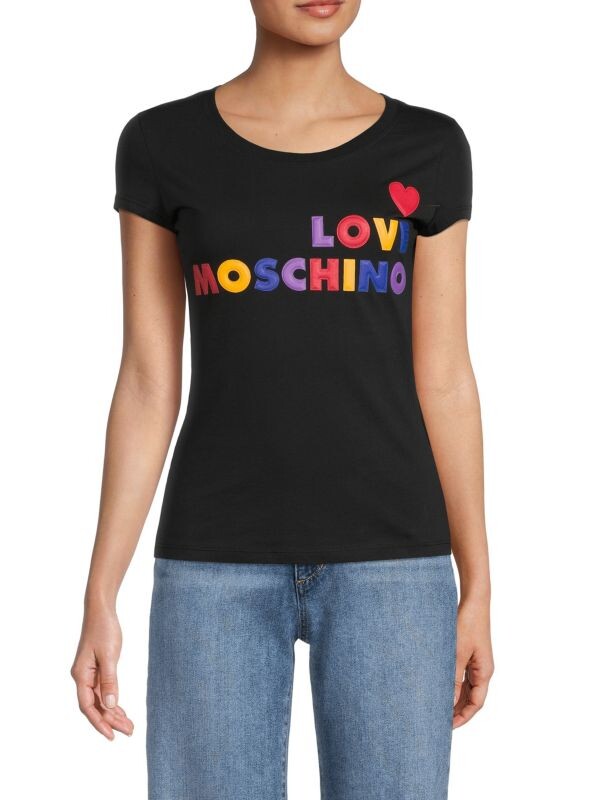 

Футболка Love Moschino Slim Fit с логотипом, черный