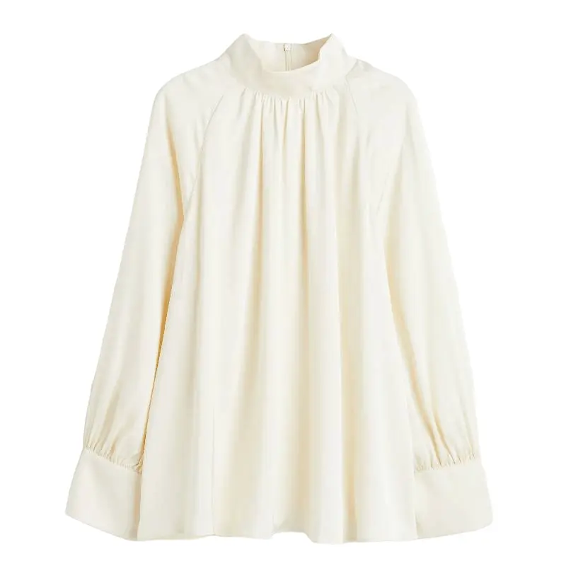 

Блузка H&M Satin with balloon sleeves, белый