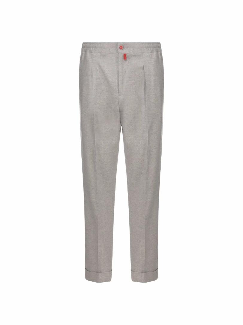 

Шерстяные укороченные брюки Kiton, Серый
