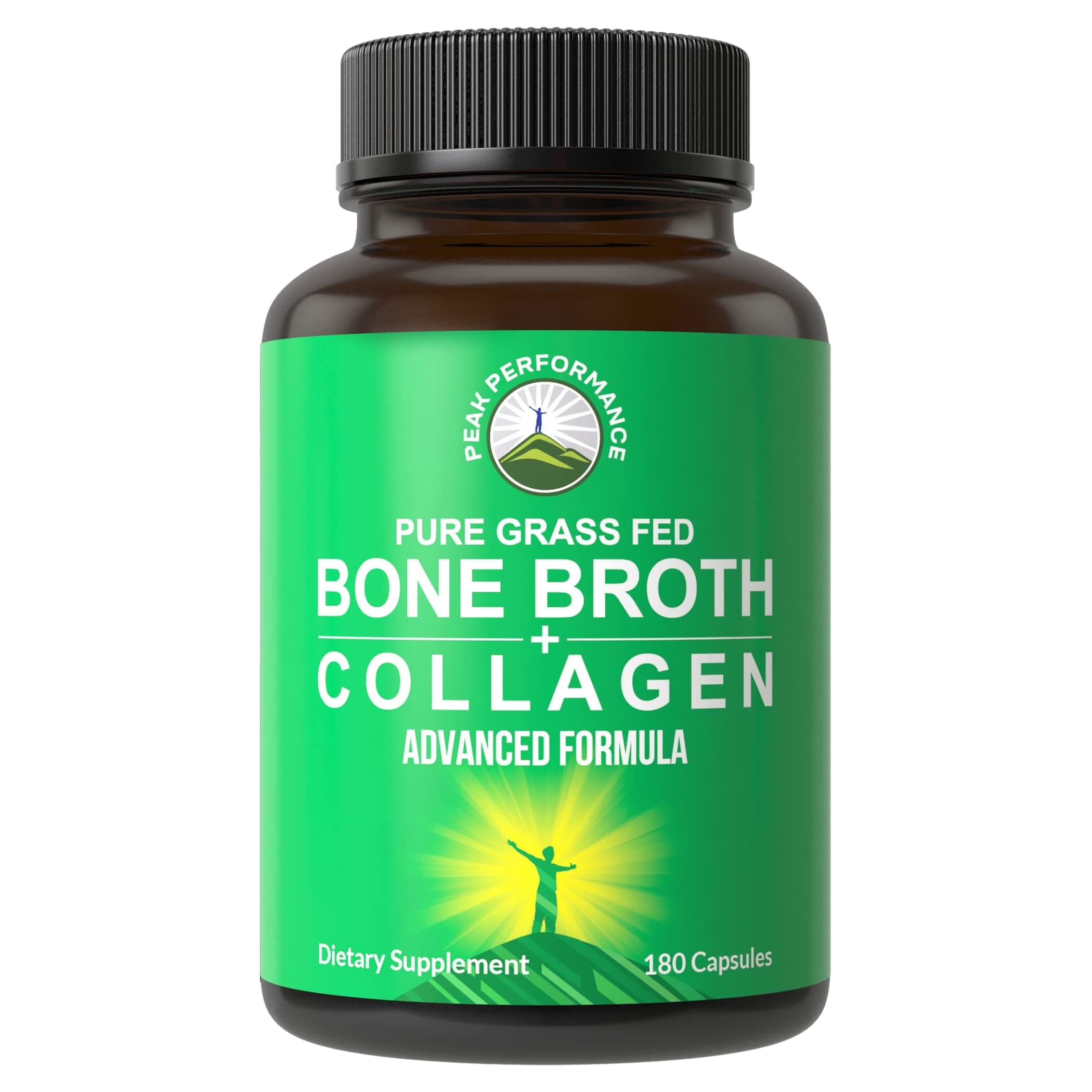 Коллаген Peak Performance Bone Broth + Type I, III, 180 капсул uc ii now foods добавка для здоровья суставов неденатурированный коллаген типа ii
