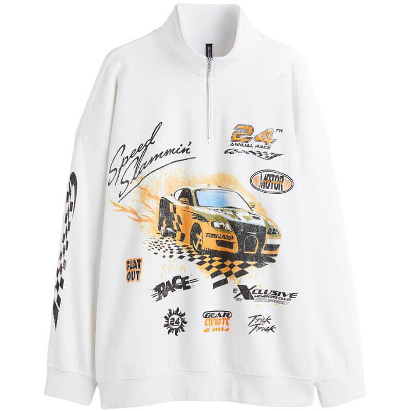 

Свитшот H&M Speed Slammin, белый