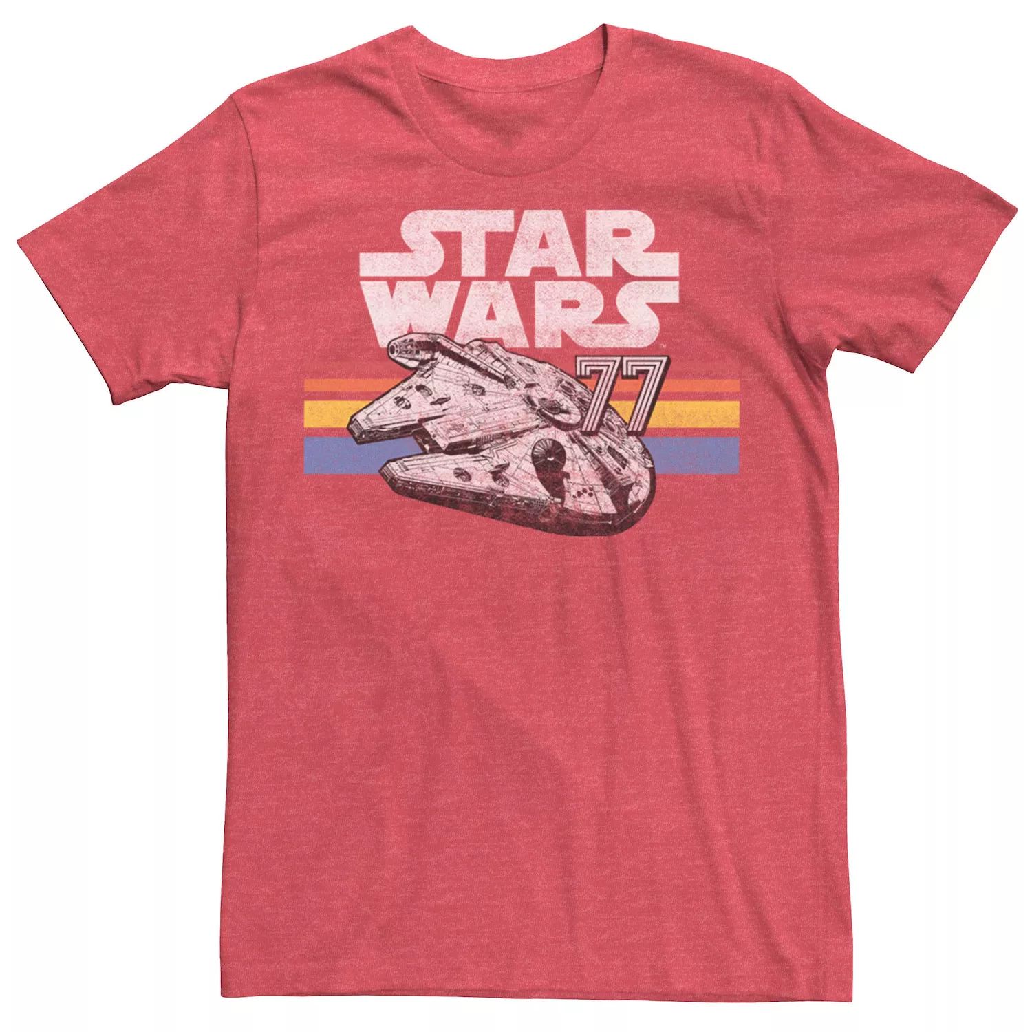 Мужская футболка с логотипом Millennium Falcon 77 Retro Lines Star Wars