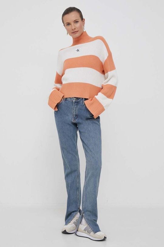 

Хлопковый свитер Calvin Klein Jeans, бежевый