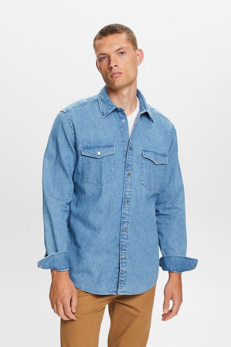 Джинсовая рубашка с нагрудным карманом Esprit, синий