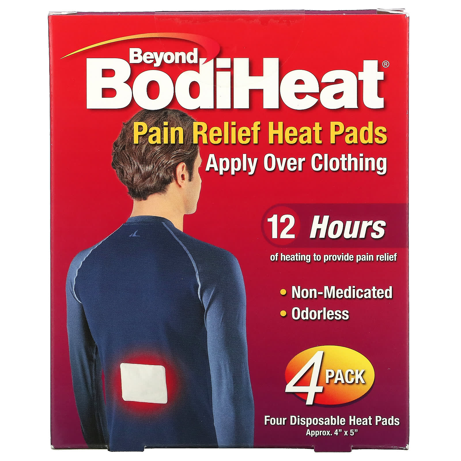Пластыри Beyond BodiHeat для облегчения боли, 4 штуки