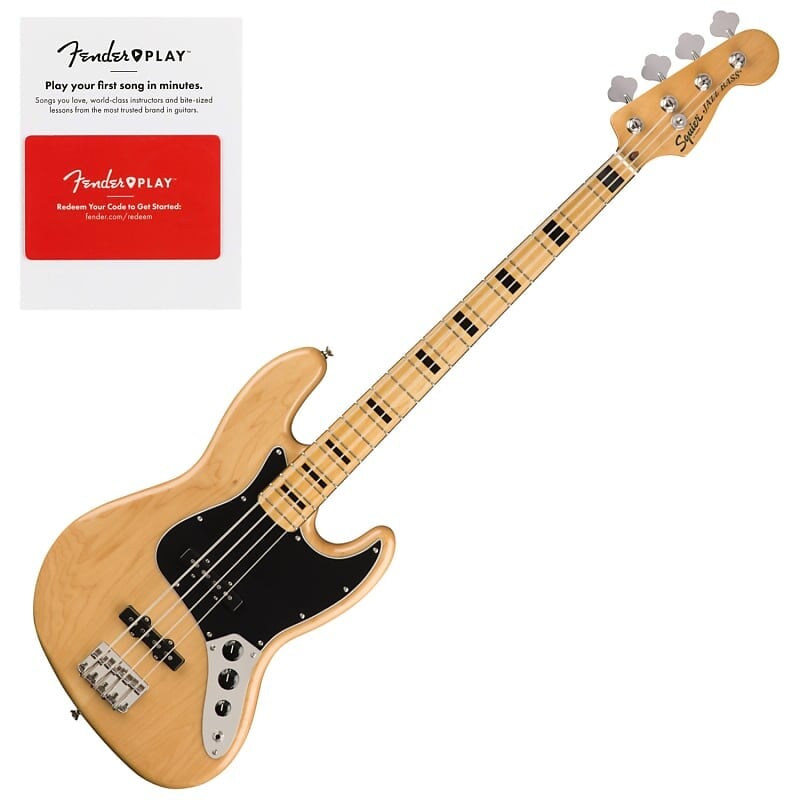 

Squier Classic Vibe '70s Jazz Bass, кленовый гриф, натуральный цвет с люфтом Fender Play