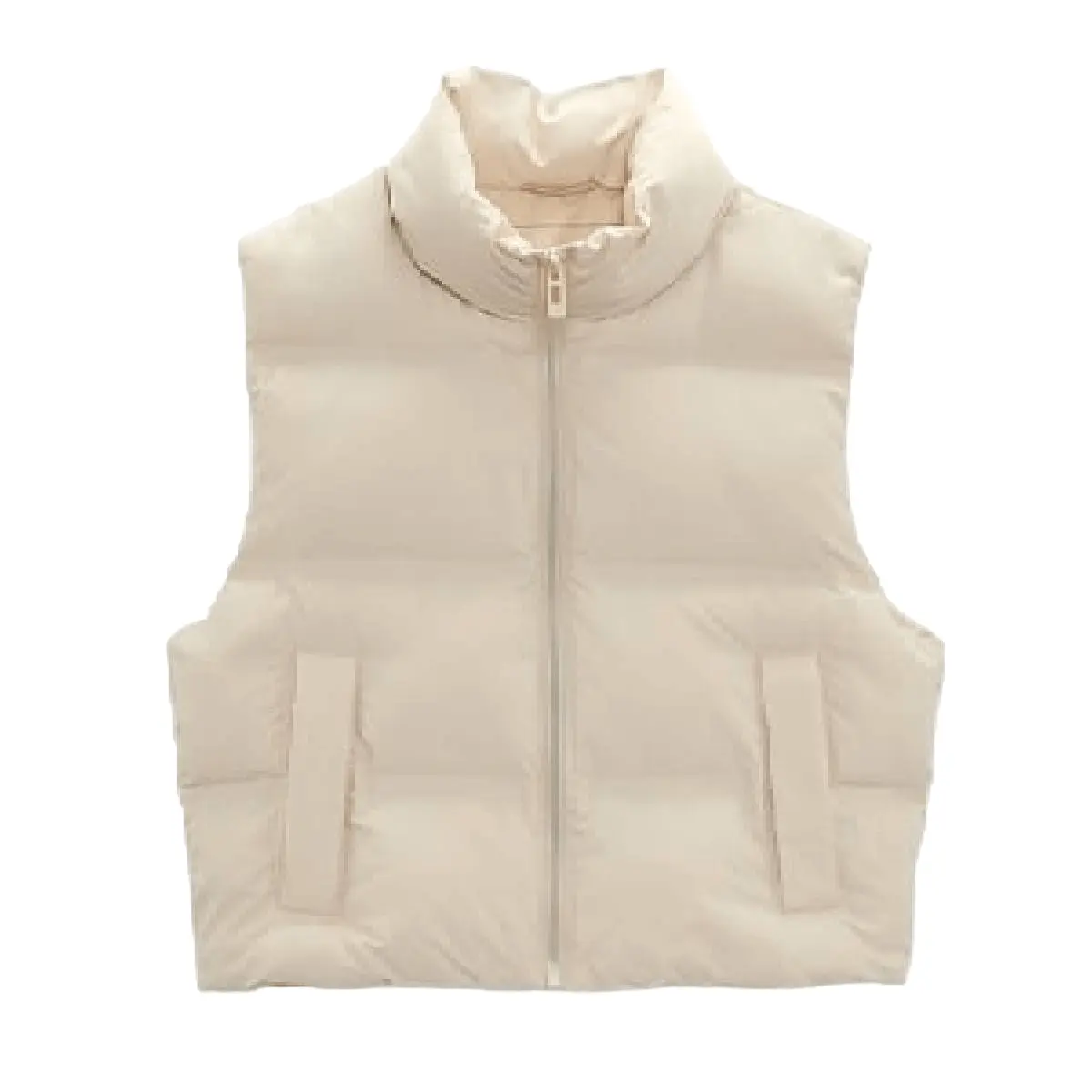 

Жилет Zara Short Puffer, бежевый