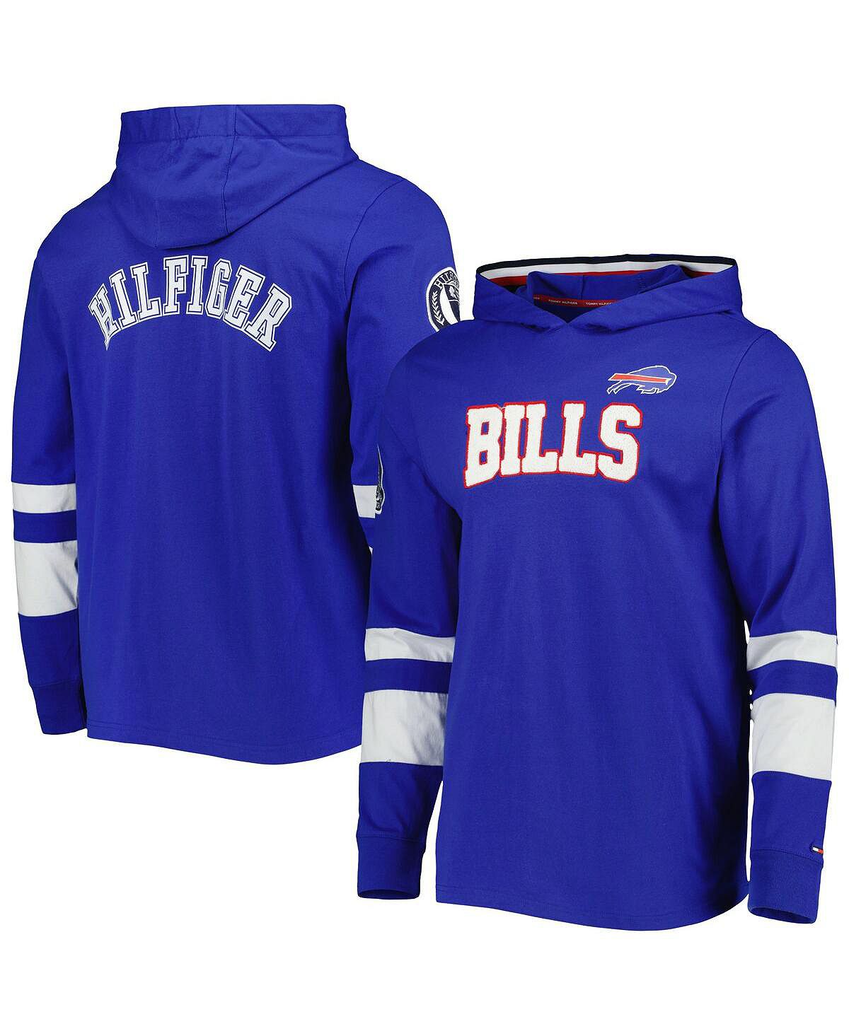 Мужская королевская белая футболка с капюшоном с длинным рукавом buffalo bills alex Tommy Hilfiger, мульти - фото