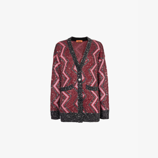 

Кардиган свободного кроя с шевронным узором Missoni, черный