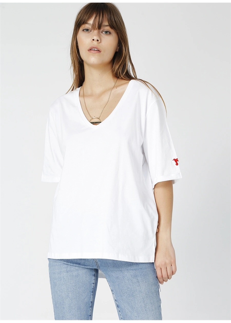 Футболка Fabrika Talita V-neck Women's, белый юбка reserved с удлинением 40 размер