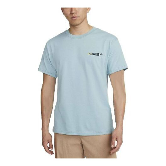 

Футболка Nike SS22 Back Cartoon Pattern Round Neck Short Sleeve Sky Blue, Синий
