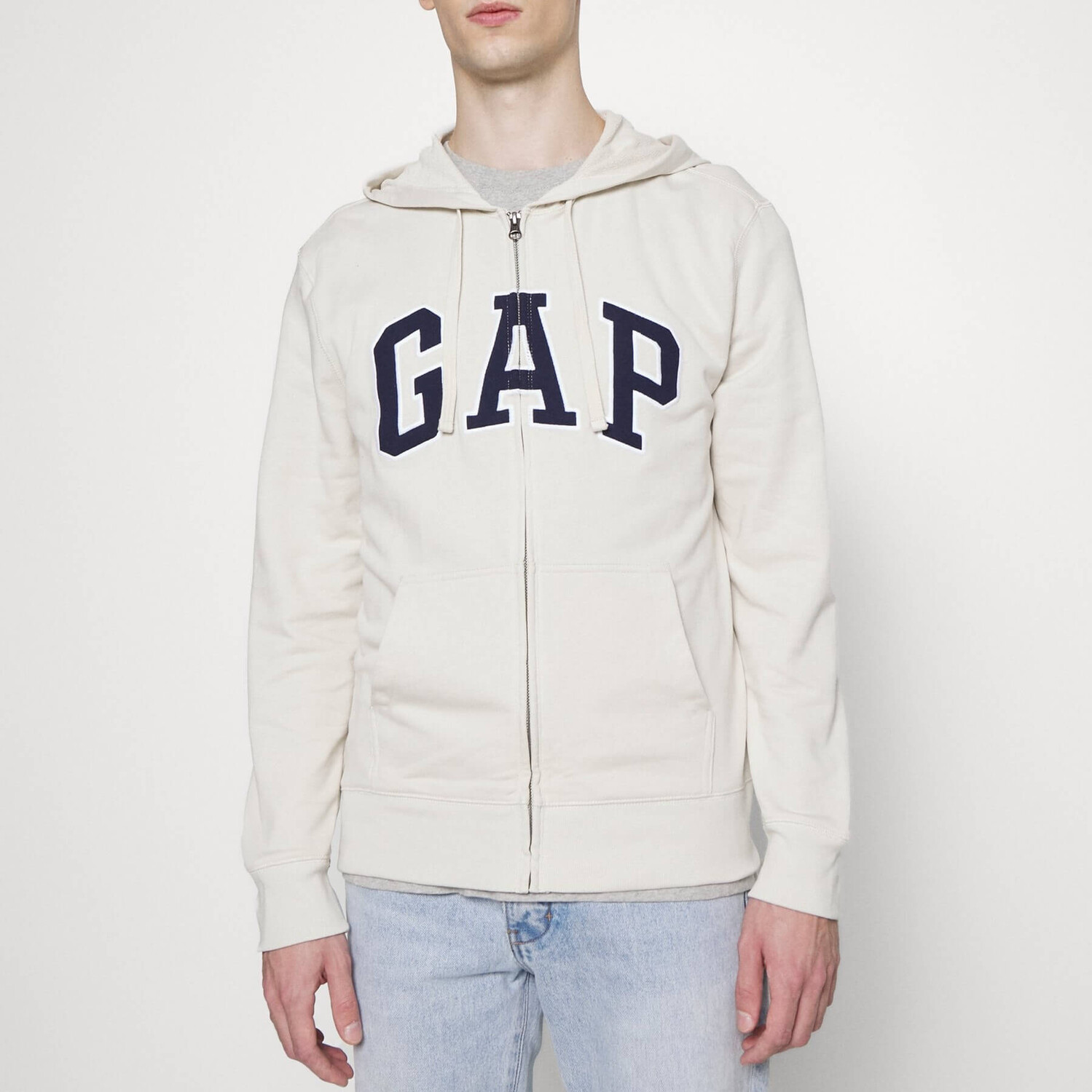 Толстовка Gap Con Zip, белый – заказать из-за границы с доставкой в ...