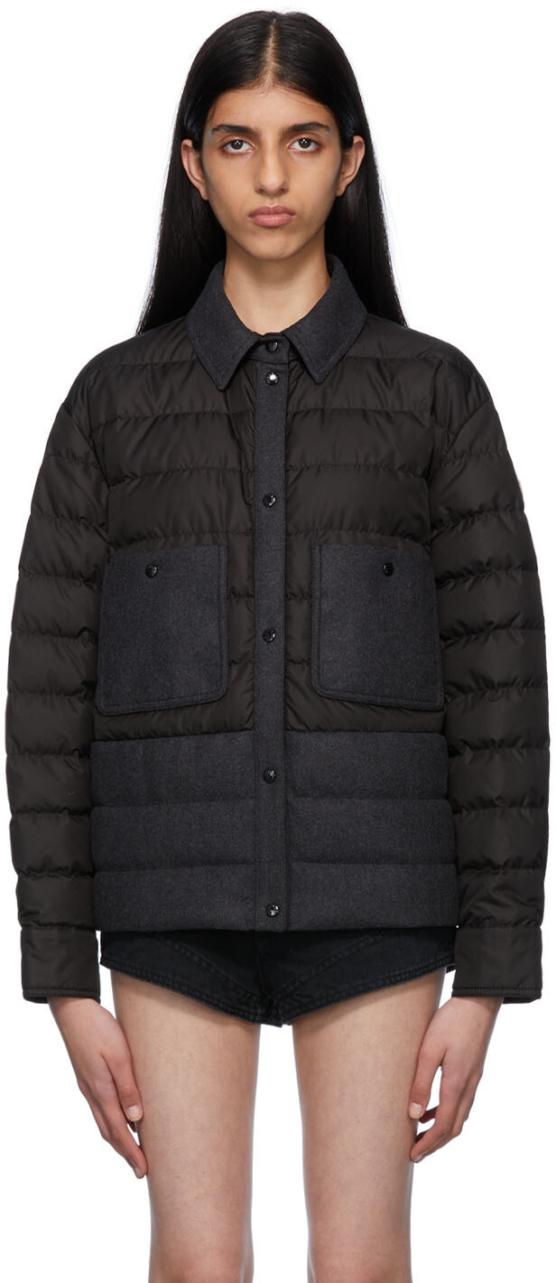

Черный стеганый пуховик Moncler
