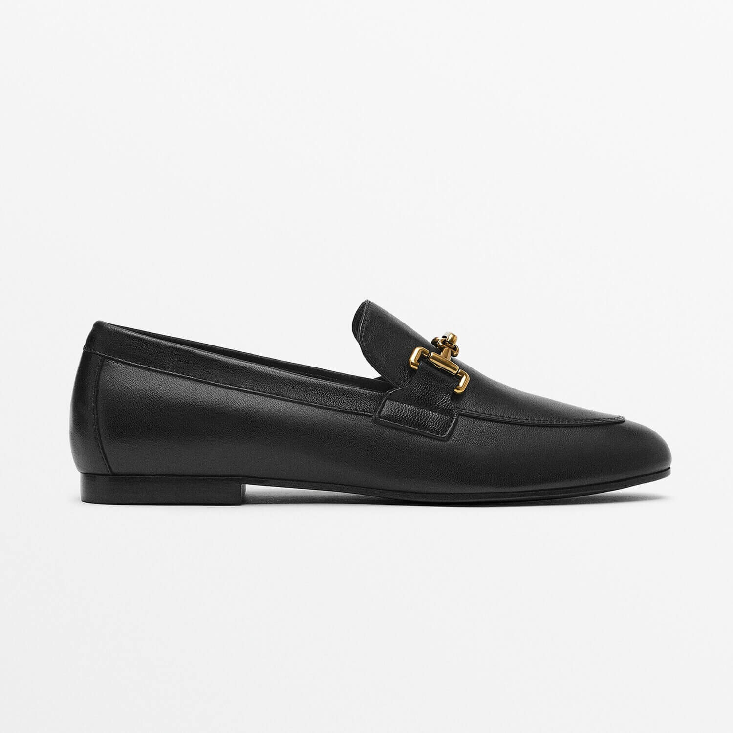 

Лоферы Massimo Dutti Metallic Buckle, черный