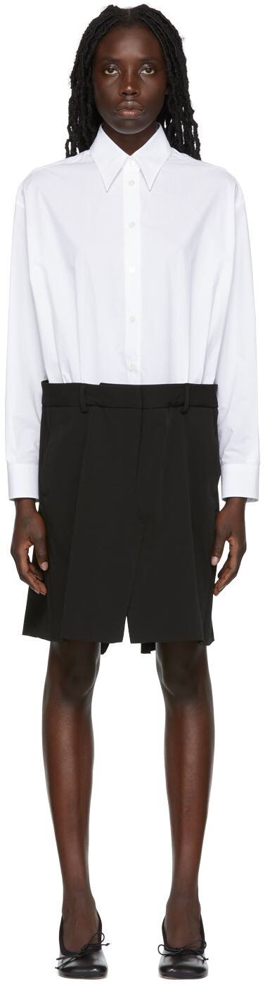 

Белое мини-платье-рубашка MM6 Maison Margiela