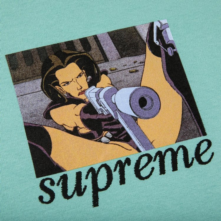 Футболка Supreme Aeon Flux Gun Tee 'Teal', бирюзовый – заказать из