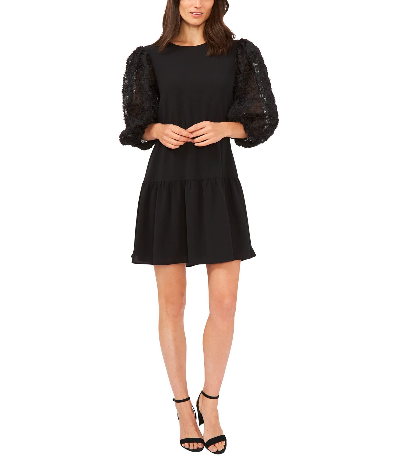 

Платье CeCe, Long Sleeve 3-D Floral Ruffled Dress