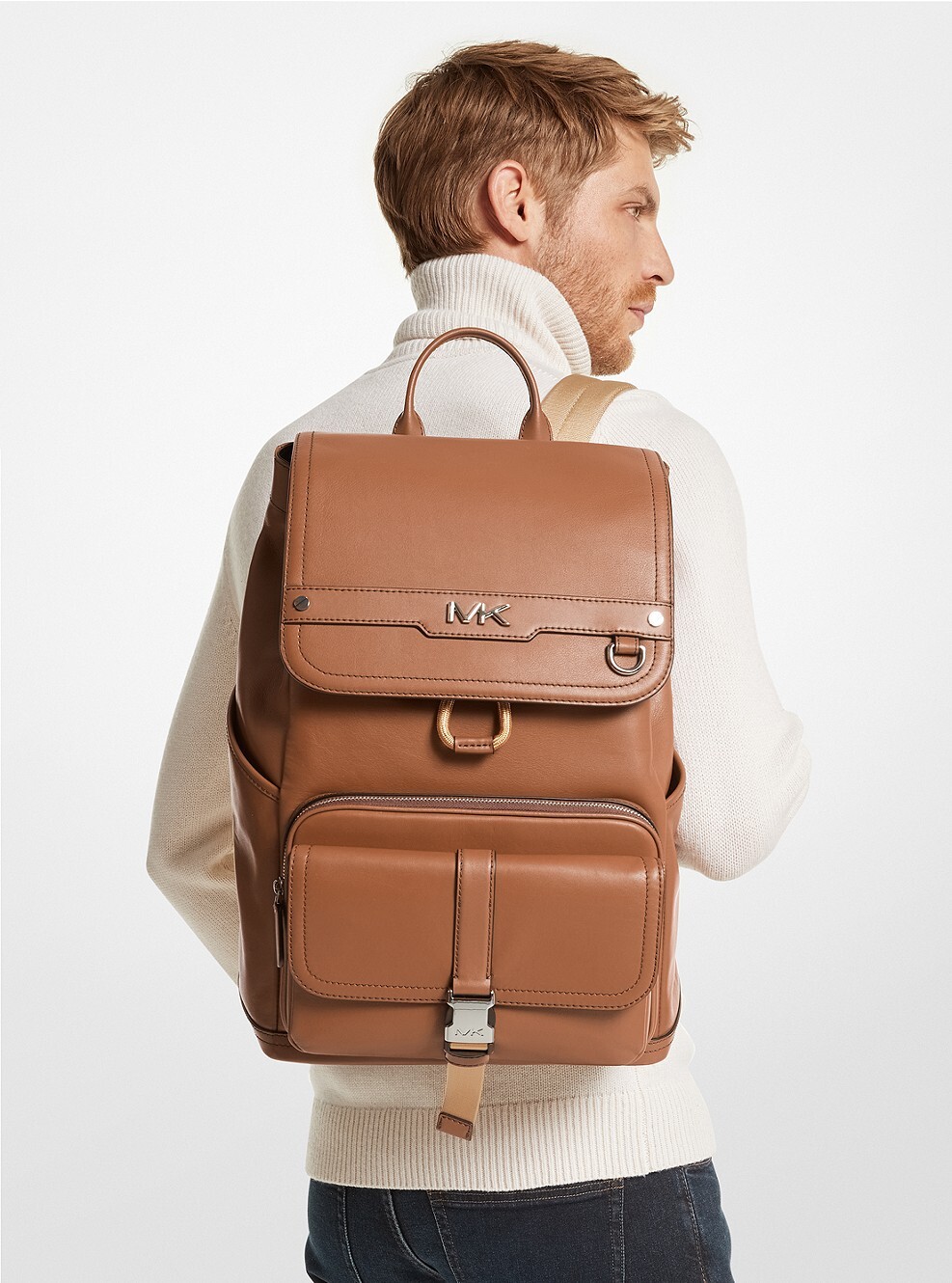 

Рюкзак Michael Kors Varick Leather Backpack, коричневый