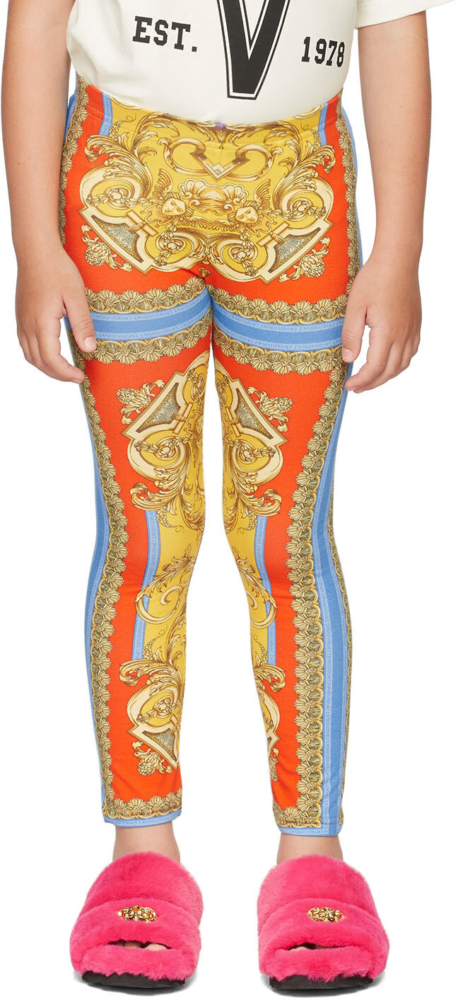 

Детские многоцветные леггинсы Barocco Goddess Versace
