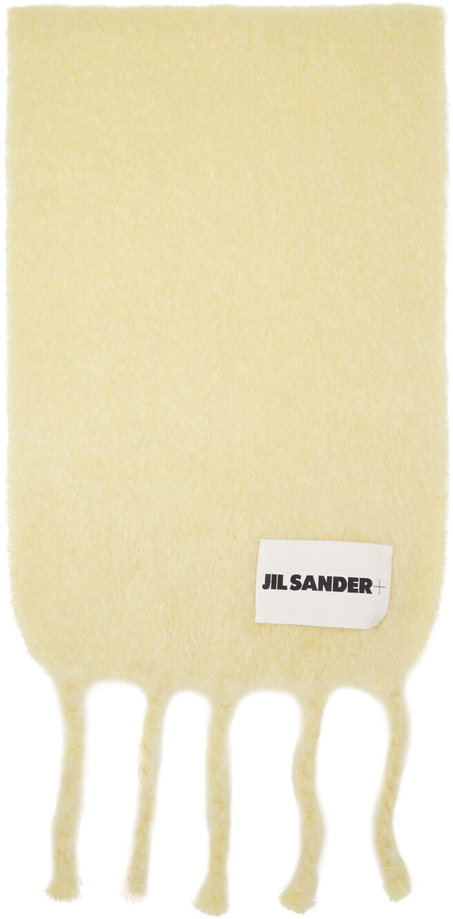 

Белоснежный шарф с бахромой Jil Sander
