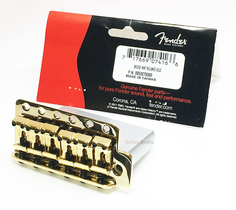 цена Подлинный бридж Fender MIM Classic/Highway 1 Stratocaster Tremolo — золото 005-3275-000