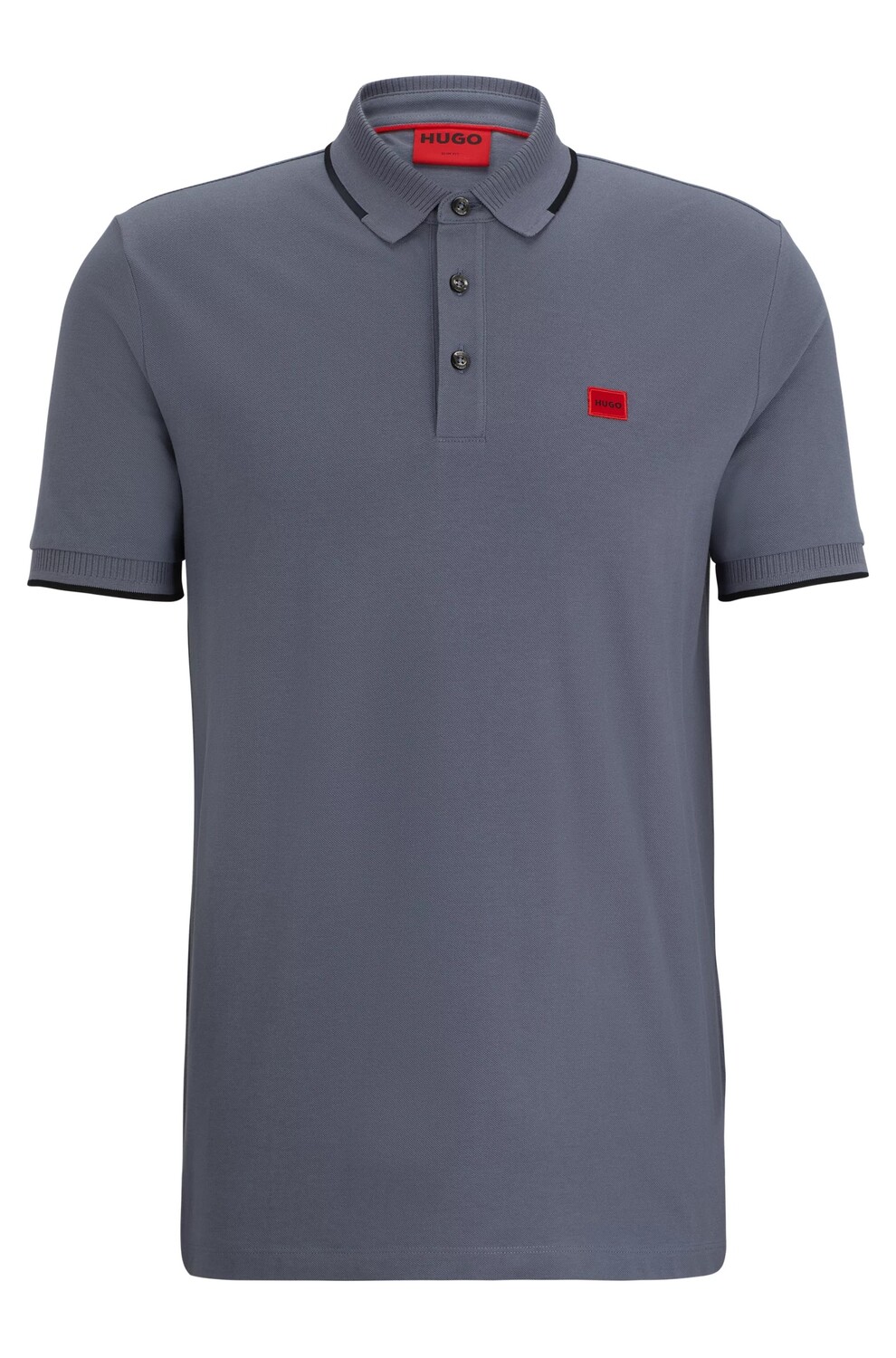 

Футболка поло Hugo Cotton-piqué Slim-fit With Red Logo Label, светло-синий