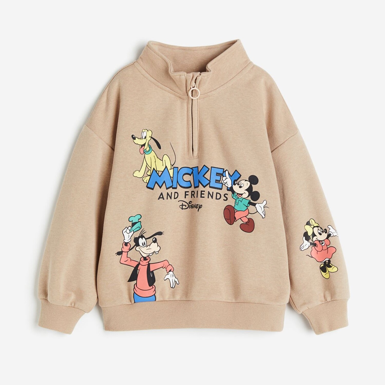 

Толстовка H&M Disney 100 Printed Half-zip, бежевый