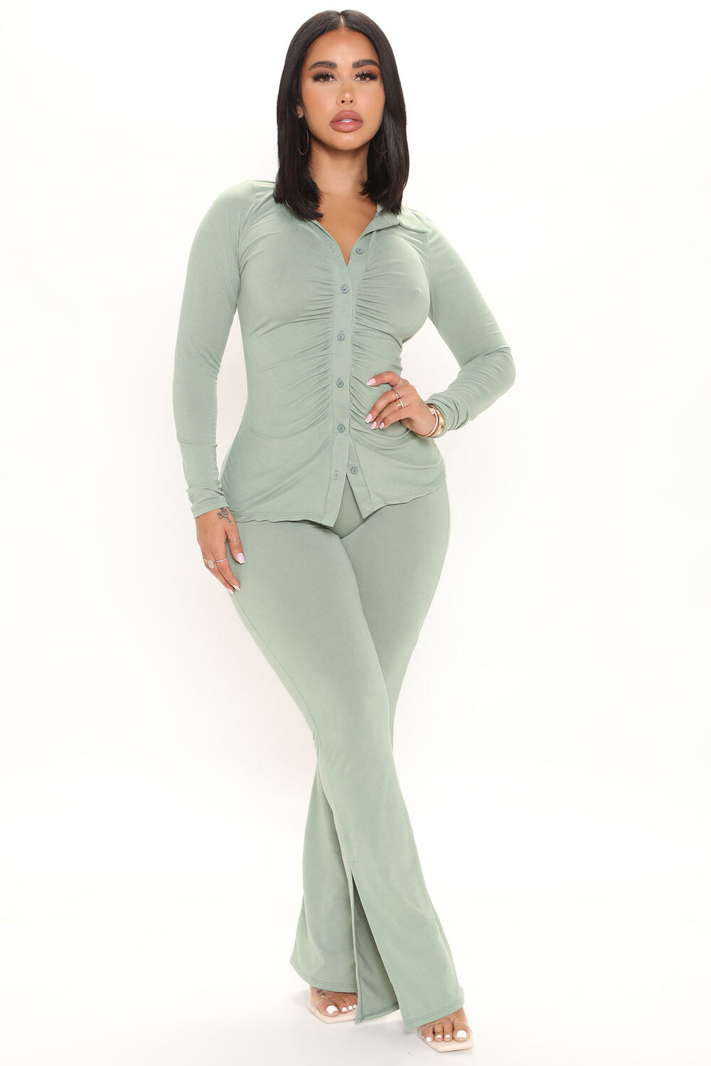 

Брюки Fashion Nova TP3313, шалфей, Серый, Брюки Fashion Nova TP3313, шалфей