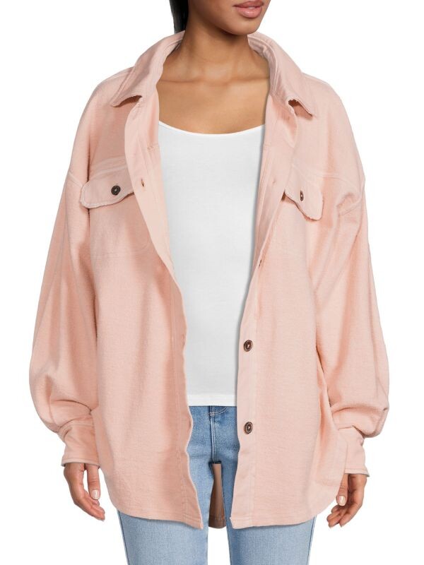 

Рубиновая куртка-рубашка оверсайз Free People Pink, Красный