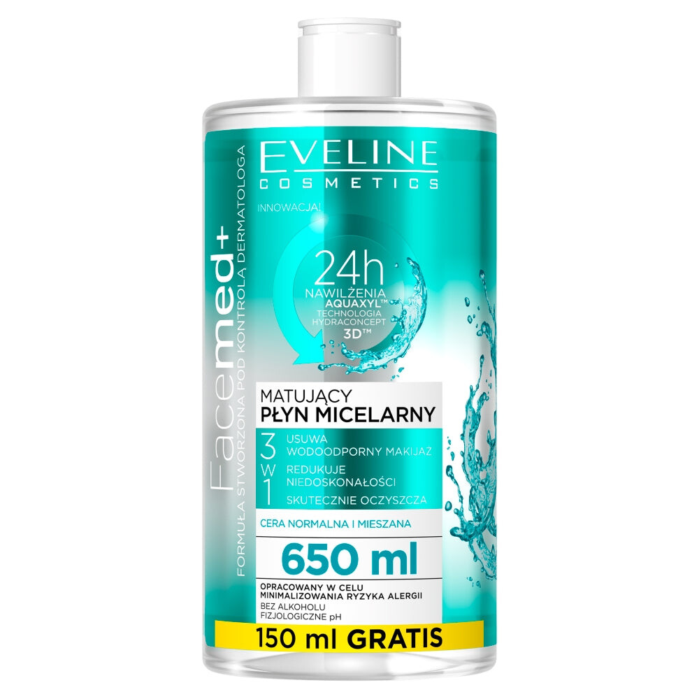 

Eveline Cosmetics Facemed+ матирующая мицеллярная вода 3в1 650мл