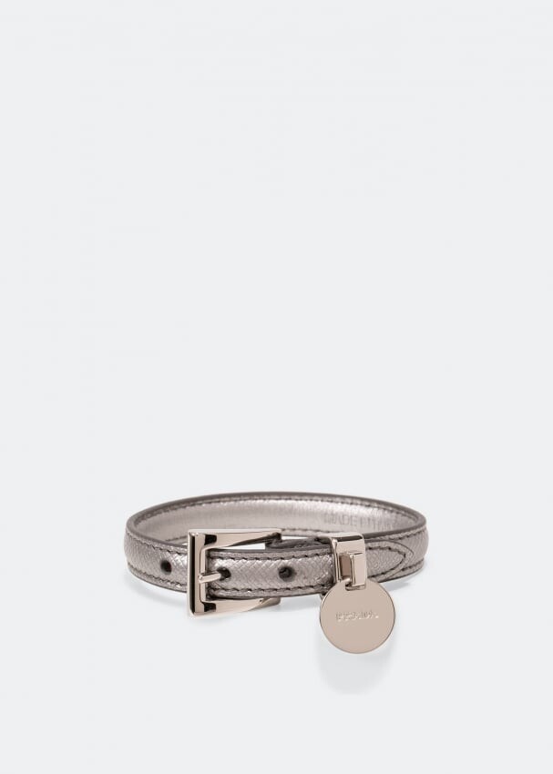 

Браслет PRADA Saffiano leather bracelet, серебряный