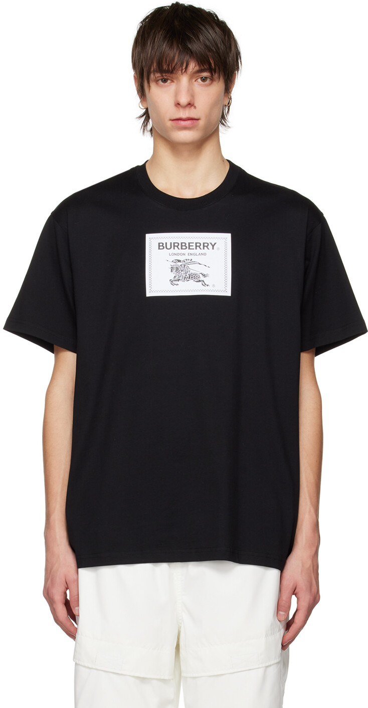 

Черная футболка с нашивками Burberry, Черный