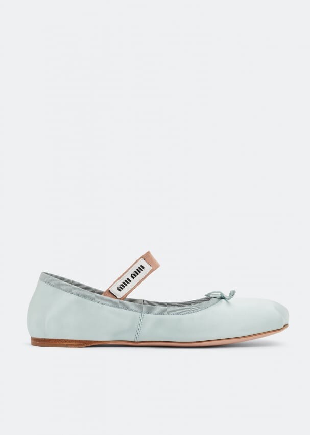 

Балетки MIU MIU Satin ballerinas, синий