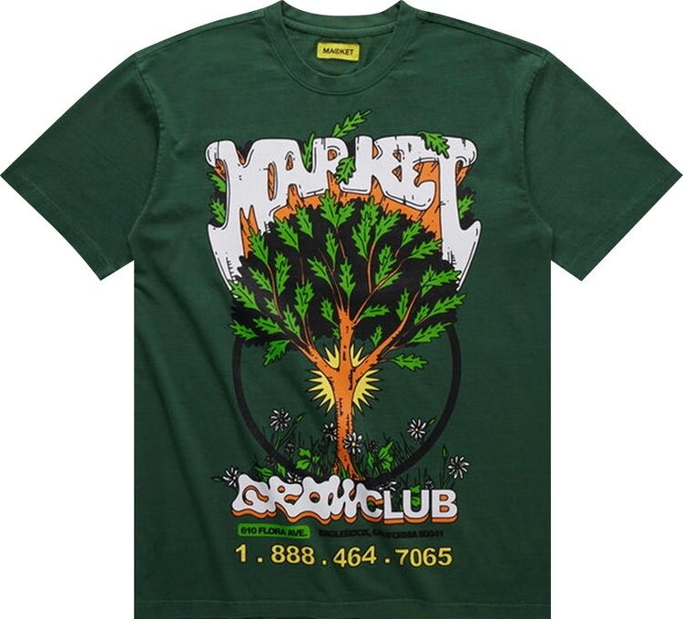 

Футболка Market Growclub Tee 'Jade', зеленый