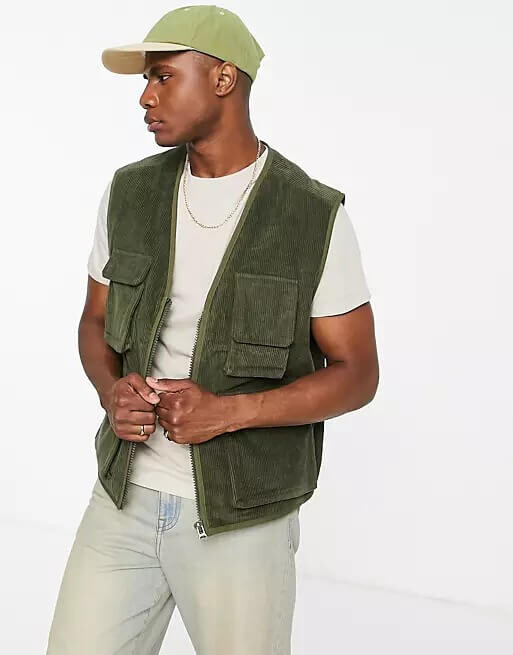 

Жилет Topman Cord Pocket, хаки