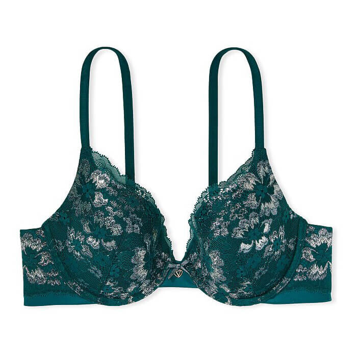 

Бюстгальтер Victoria's Secret Body By Victoria Lace Push-up Perfect Shape, темно-зеленый