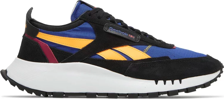 Кроссовки classic leather legacy 'black bright cobalt' Reebok, синий - фото