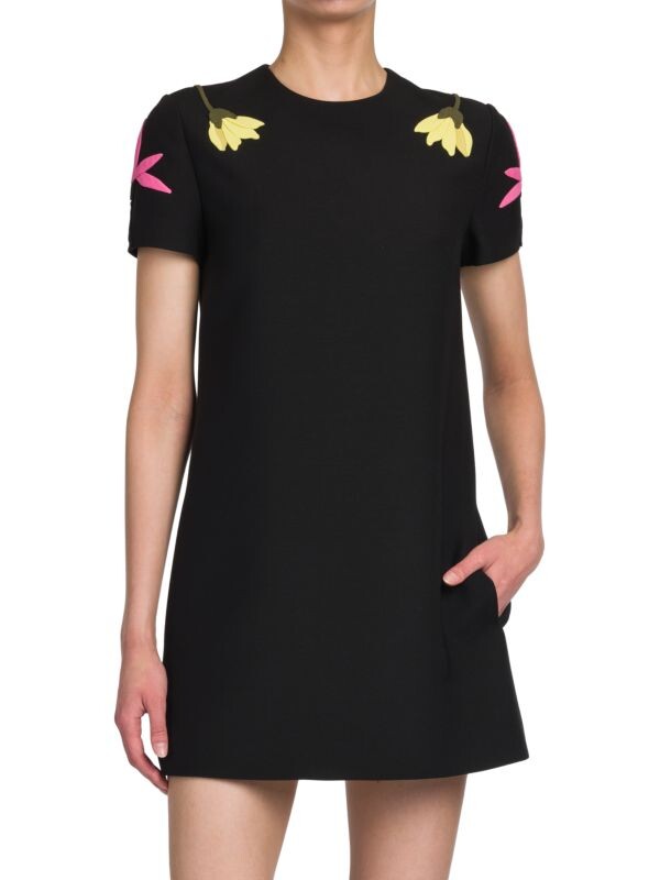 

Мини-платье с цветочным декором Valentino Garavani Black multi