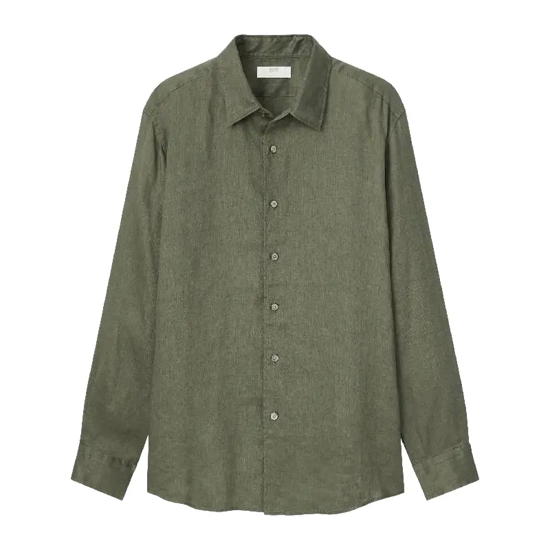 

Рубашка Uniqlo 100% Linen, оливковый