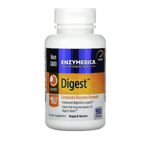 Полная формула ферментов Digest Enzymedica, 90 капсул комплексная формула enzymedica chewable digest complete orange 30 таблеток