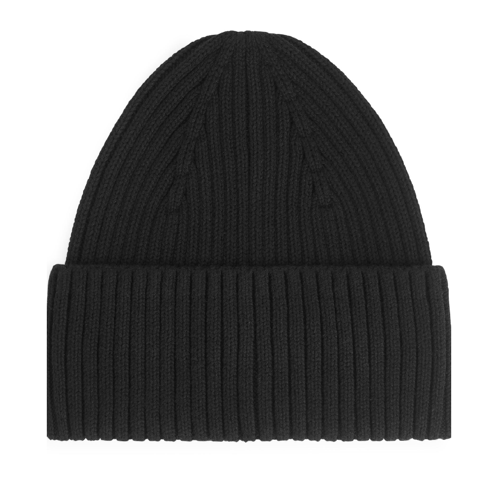 Шапка Arket Rib Knit, черный шапка бини шапка зимняя мужская женская кусто осенняя шапка шапка укороченная короткая шапочка с подворотом шерстяная