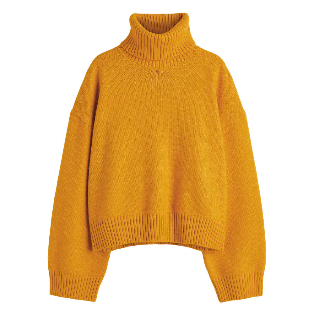 

Свитер H&M Everyday Fashion Oversized Turtleneck, желтая охра