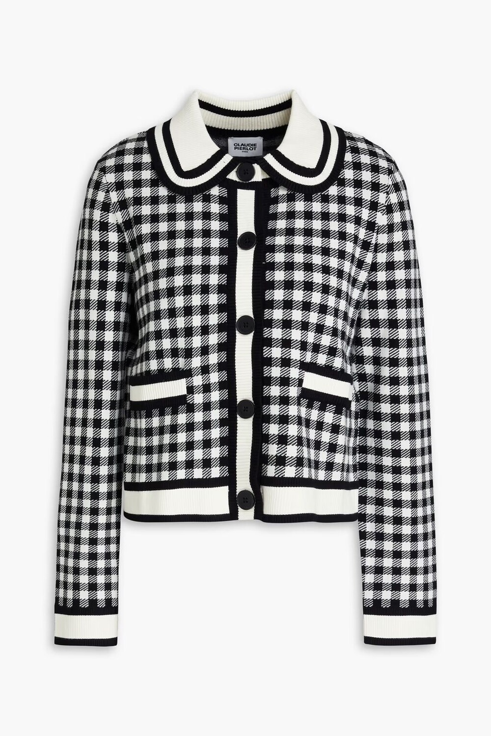 

Вязаный кардиган в мелкую клетку Claudie Pierlot, черный