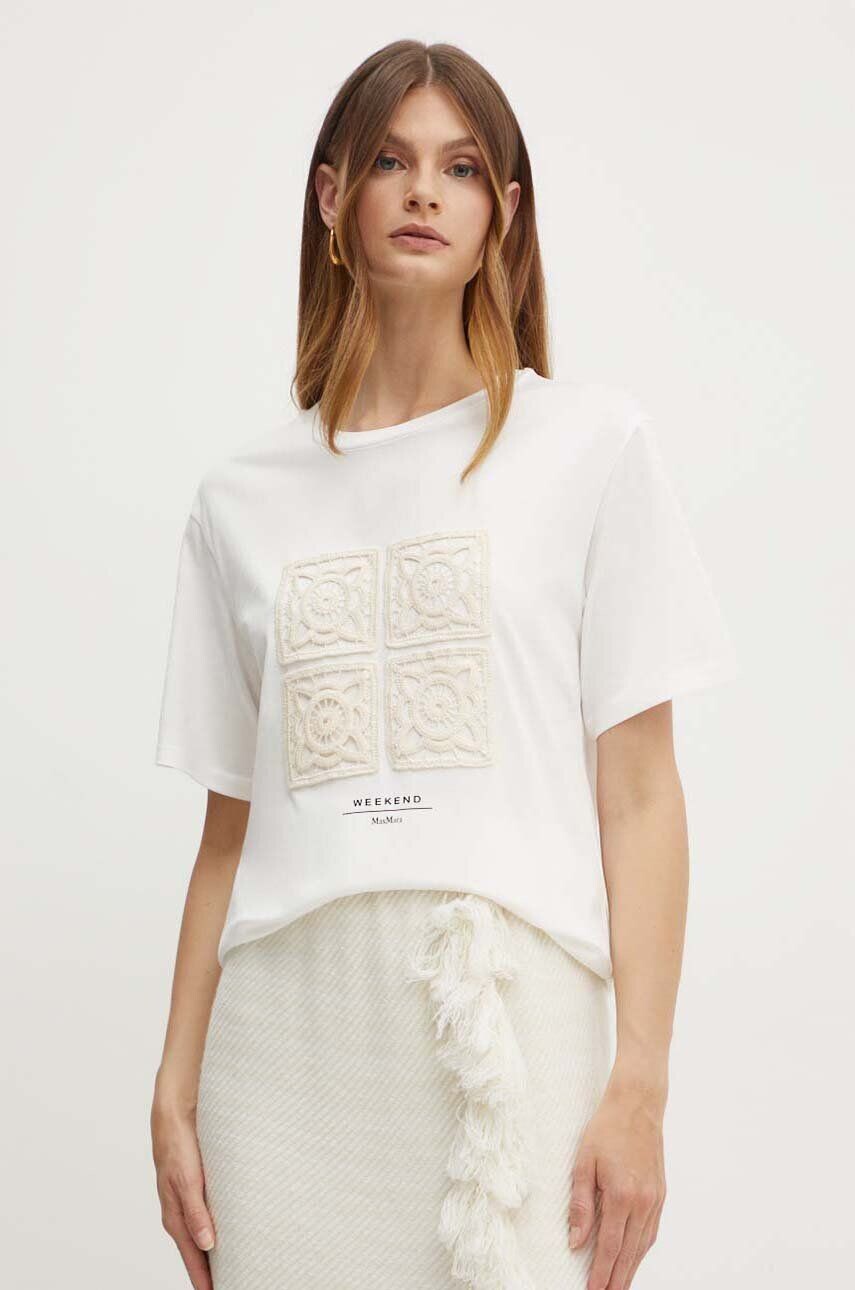 

Хлопковая футболка Weekend Max Mara, белый