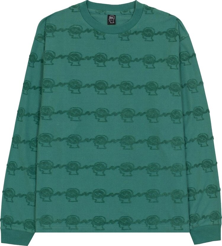 

Лонгслив Brain Dead Running Head Textured Stripe Long-Sleeve 'Mallard Green', зеленый