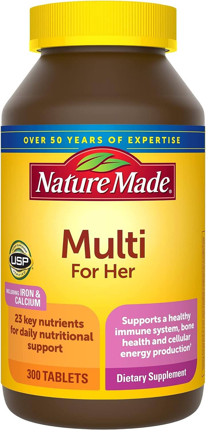 Мультивитамины для женщин Nature Made For Her, 300 таблеток мультивитамины для женщин от 50 лет nature s way 130 таблеток