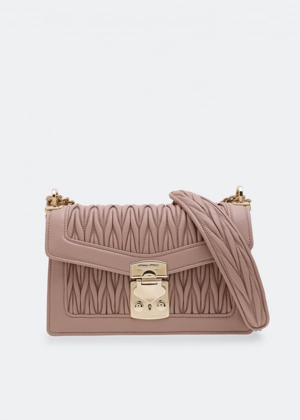

Сумка MIU MIU Miu Confidential leather shoulder bag, бежевый