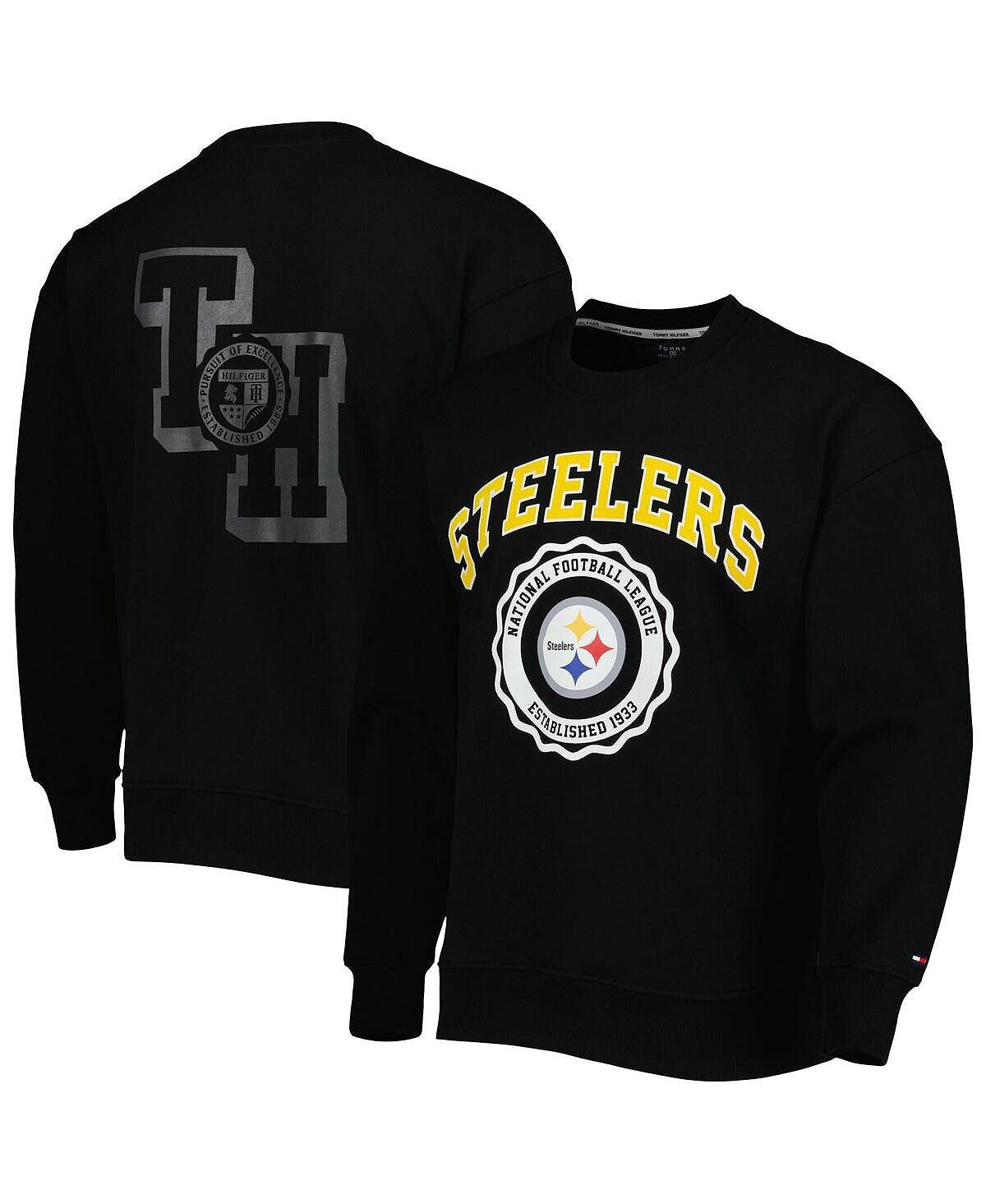 

Мужская черная толстовка с круглым вырезом pittsburgh steelers ronald crew Tommy Hilfiger, черный