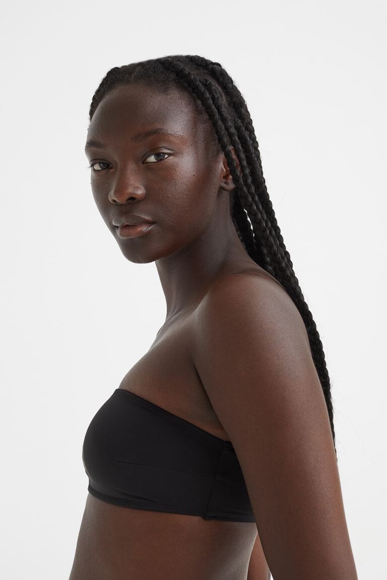 

Мягкий лиф бикини-бандо H&M, черный